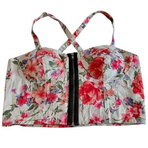 Windson Colorful Floral Print Top Corset Bustier Size S